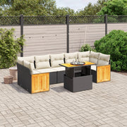 Loungeset 8-delig poly rattan zwart