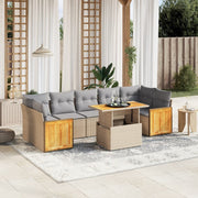 Loungeset 8-delig poly rattan beige