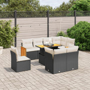 Loungeset 9-delig poly rattan zwart