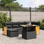 Loungeset 7-delig poly rattan zwart