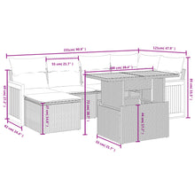 7-Delige Loungeset Met Kussens Poly Rattan Zwart