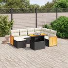 8-Delige Loungeset Met Kussens Poly Rattan Zwart