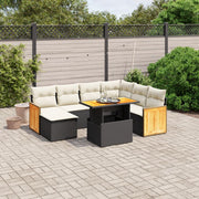 Loungeset 8-delig poly rattan zwart