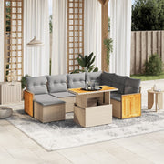 Loungeset 8-delig poly rattan beige