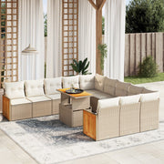 Tuinset 11-delig poly rattan beige