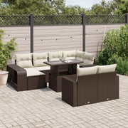 Loungeset 11-delig poly rattan bruin