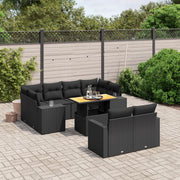 Loungeset 11-delig poly rattan zwart