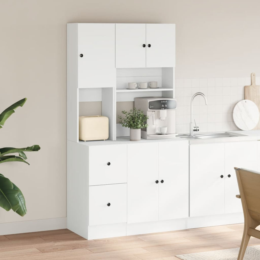 Keukenkast 95x50x180 cm bewerkt hout wit