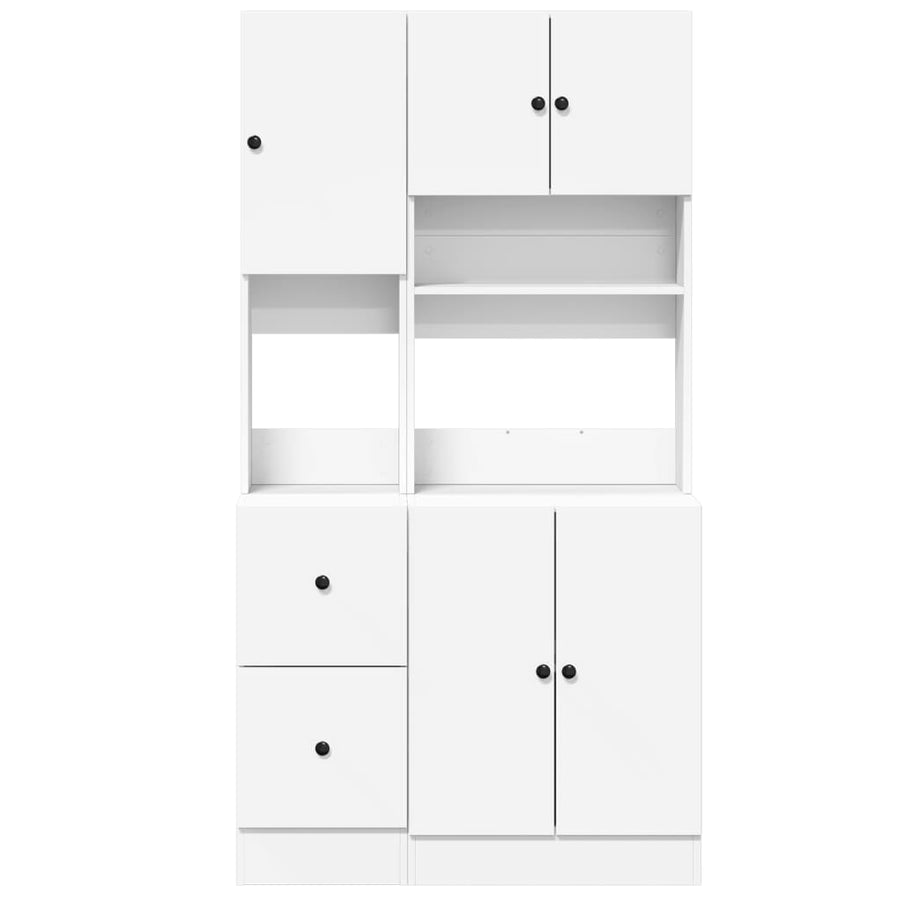 Keukenkast 95x50x180 cm bewerkt hout wit