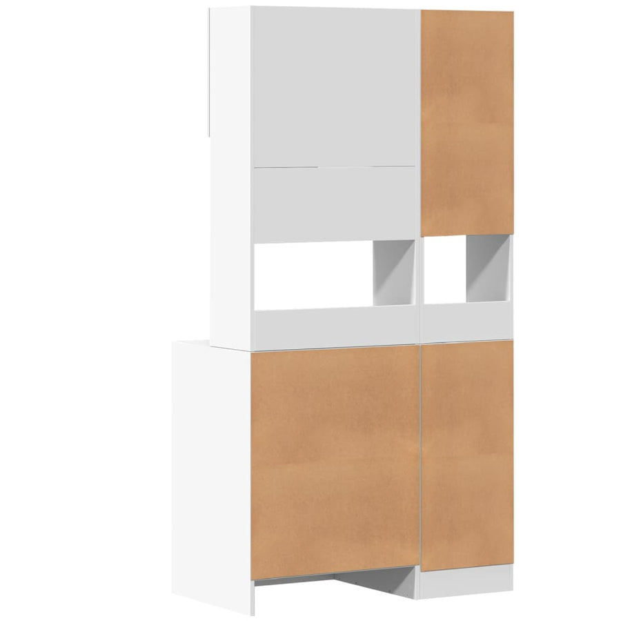 Keukenkast 95x50x180 cm bewerkt hout wit