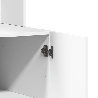 Keukenkast 95x50x180 cm bewerkt hout wit