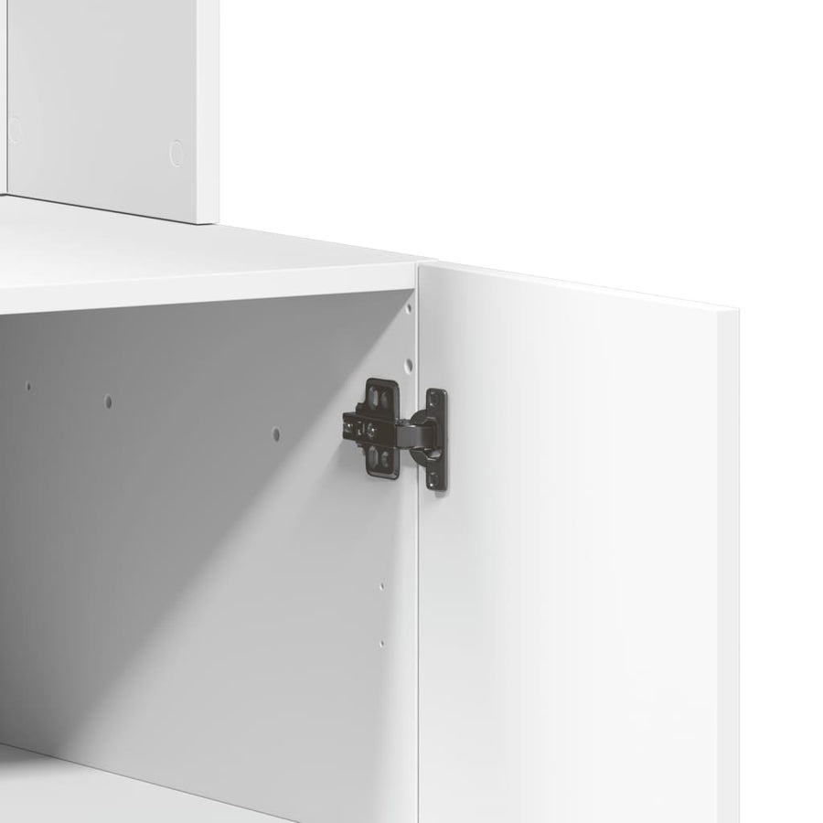Keukenkast 95x50x180 cm bewerkt hout wit