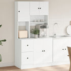 Kitchen cabinet 95x50x180 cm treated wood white
