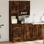 Kitchen cabinet 95x50x180 cm treated wood smoked oak finish