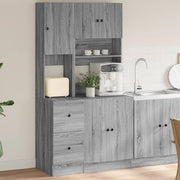Keukenkast 95x50x180 cm bewerkt hout grijs