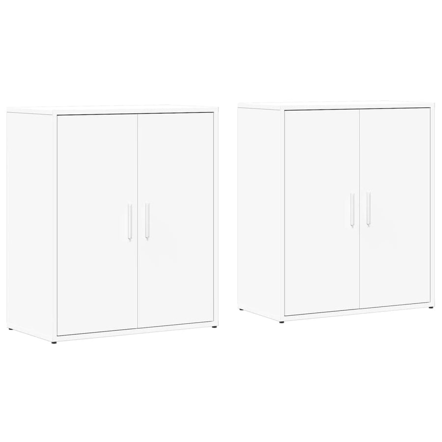 Dressoirs 2 st 60x31x70 cm bewerkt hout wit