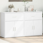 Sideboards 2 pcs 60x31x70 cm carved wood white