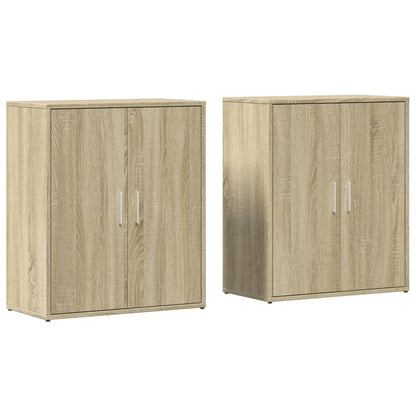 Dressoirs 2 st 60x31x70 cm bewerkt hout sonoma eikenkleurig