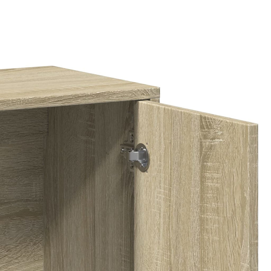 Dressoirs 2 st 60x31x70 cm bewerkt hout sonoma eikenkleurig