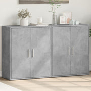 Dressoir 60x31x70 cm bewerkt hout betongrijs (2 stuks)