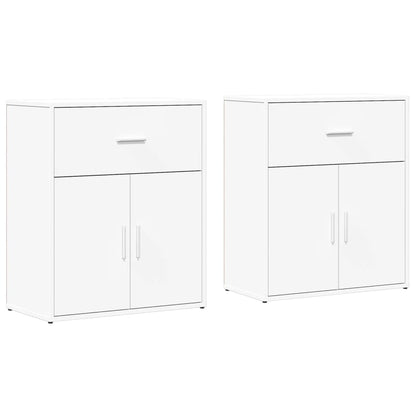 Dressoirs 2 st 60x31x70 cm bewerkt hout wit