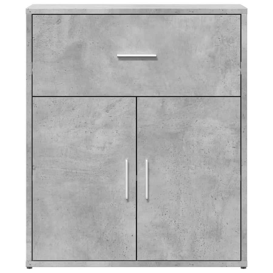 Dressoirs 2 st 60x31x70 cm bewerkt hout betongrijs
