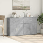 Dressoir 60x31x70 cm bewerkt hout betongrijs (2 stuks)