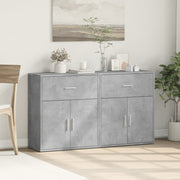 Dressoir 60x31x70 cm bewerkt hout betongrijs (2 stuks)