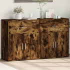 2 Sideboards 60x31x70 cm engineered wood smoked oak