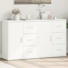 Sideboards 2 pcs 60x31x70 cm carved wood white