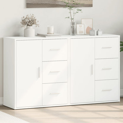 Dressoirs 2 st 60x31x70 cm bewerkt hout wit