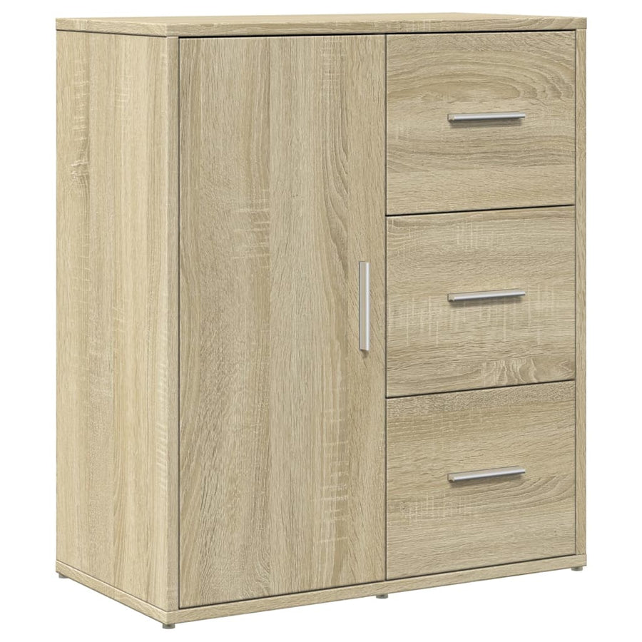 Dressoirs 2 st 60x31x70 cm bewerkt hout sonoma eikenkleurig