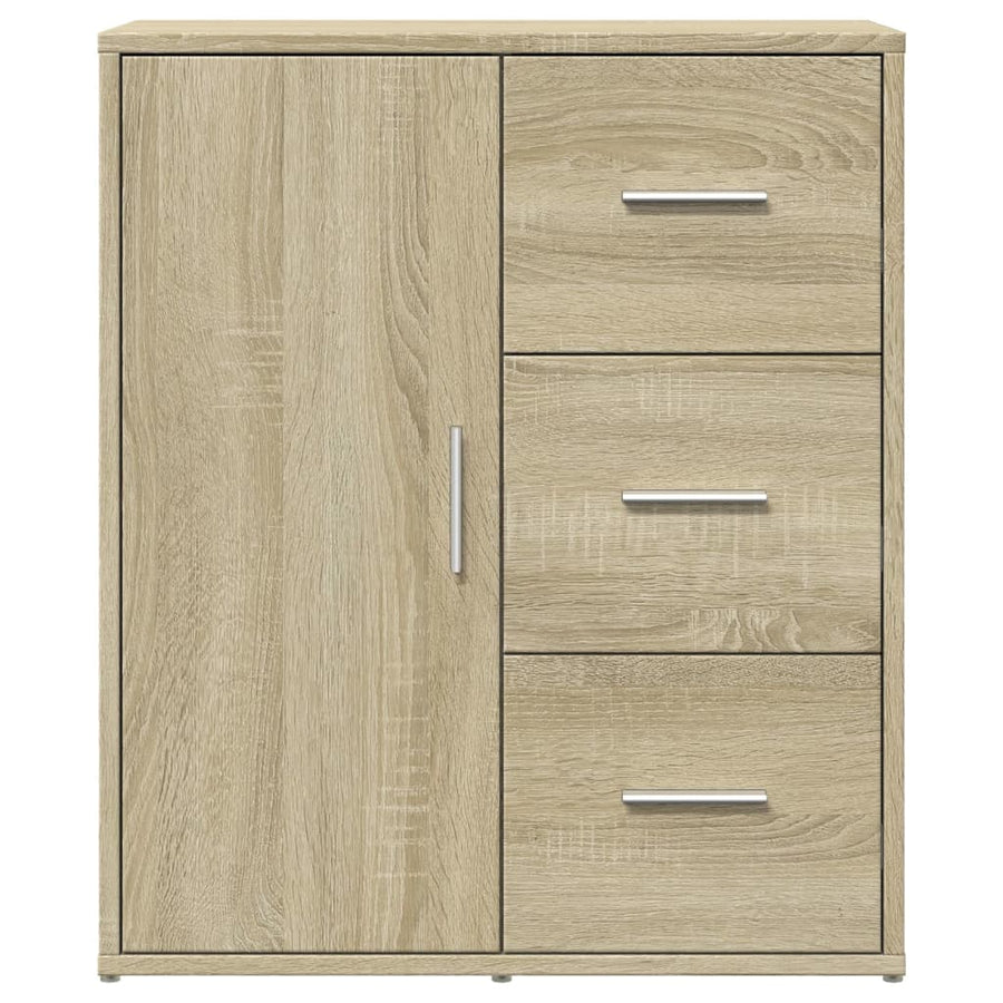 Dressoirs 2 st 60x31x70 cm bewerkt hout sonoma eikenkleurig