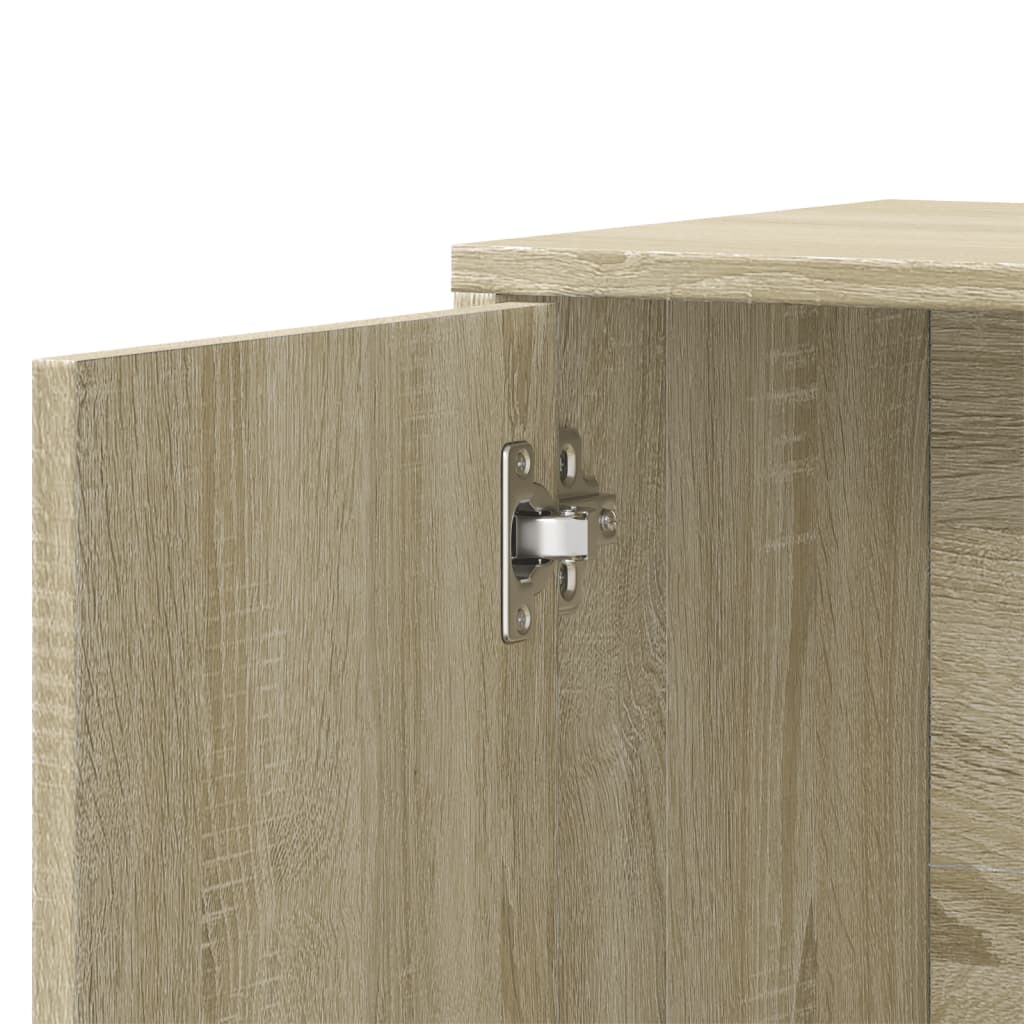 Dressoirs 2 st 60x31x70 cm bewerkt hout sonoma eikenkleurig