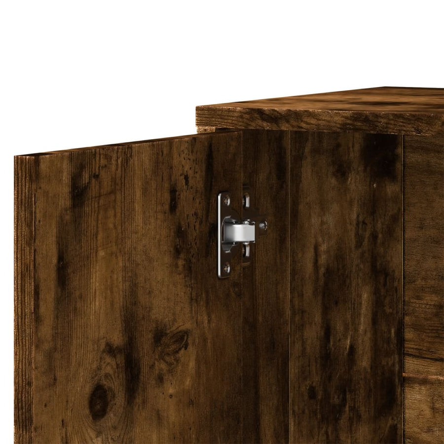 Dressoirs 2 st 60x31x70 cm bewerkt hout gerookt eikenkleurig