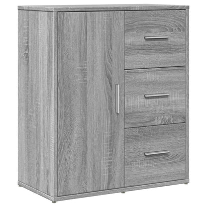Dressoirs 2 st 60x31x70 cm bewerkt hout grijs sonoma eikenkleur