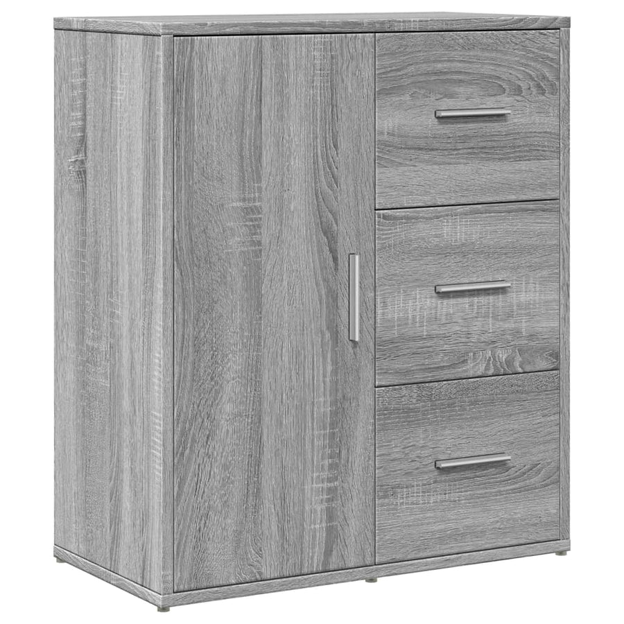 Dressoirs 2 st 60x31x70 cm bewerkt hout grijs sonoma eikenkleur