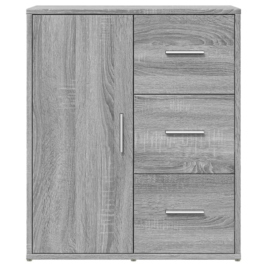Dressoirs 2 st 60x31x70 cm bewerkt hout grijs sonoma eikenkleur