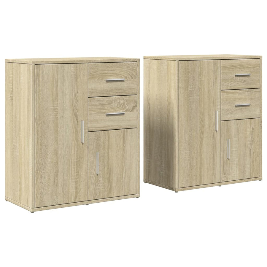Dressoirs 2 St 60X31X70 Cm Bewerkt Hout Kleurig Sonoma eiken