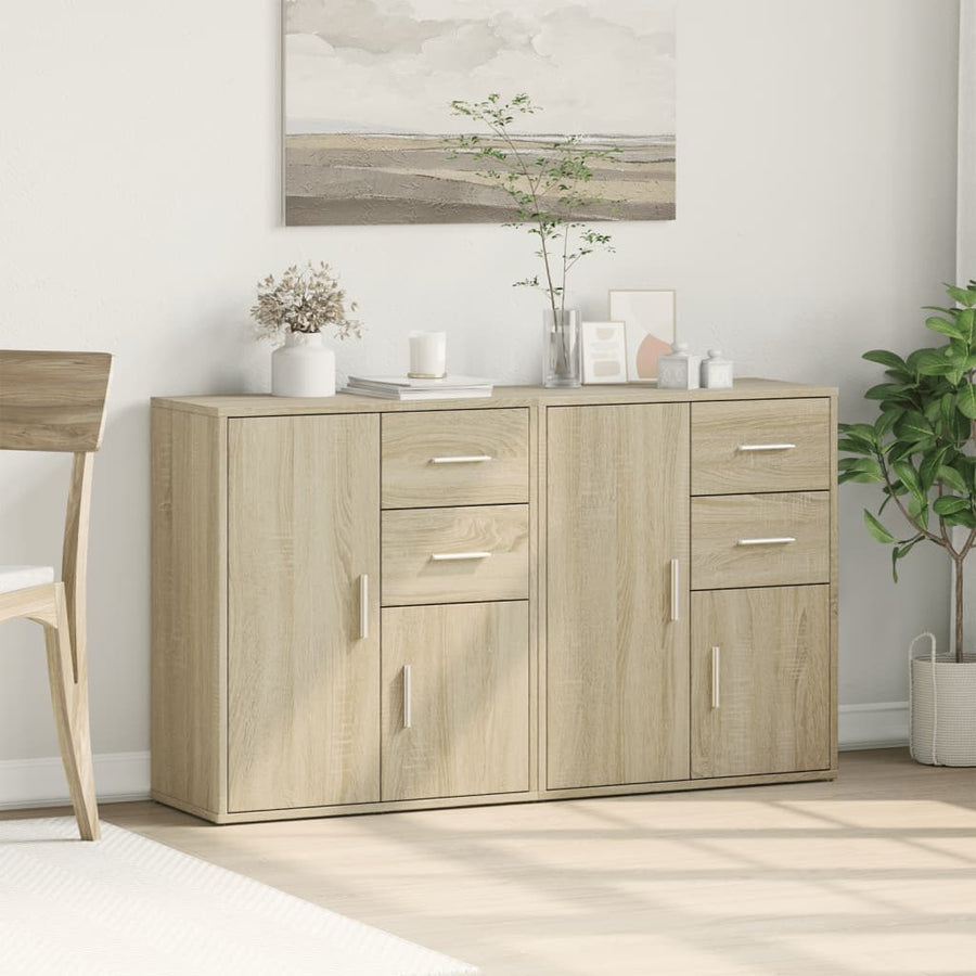 Dressoirs 2 St 60X31X70 Cm Bewerkt Hout Kleurig Sonoma eiken