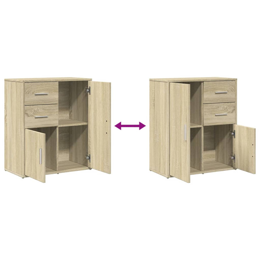 Dressoirs 2 St 60X31X70 Cm Bewerkt Hout Kleurig Sonoma eiken