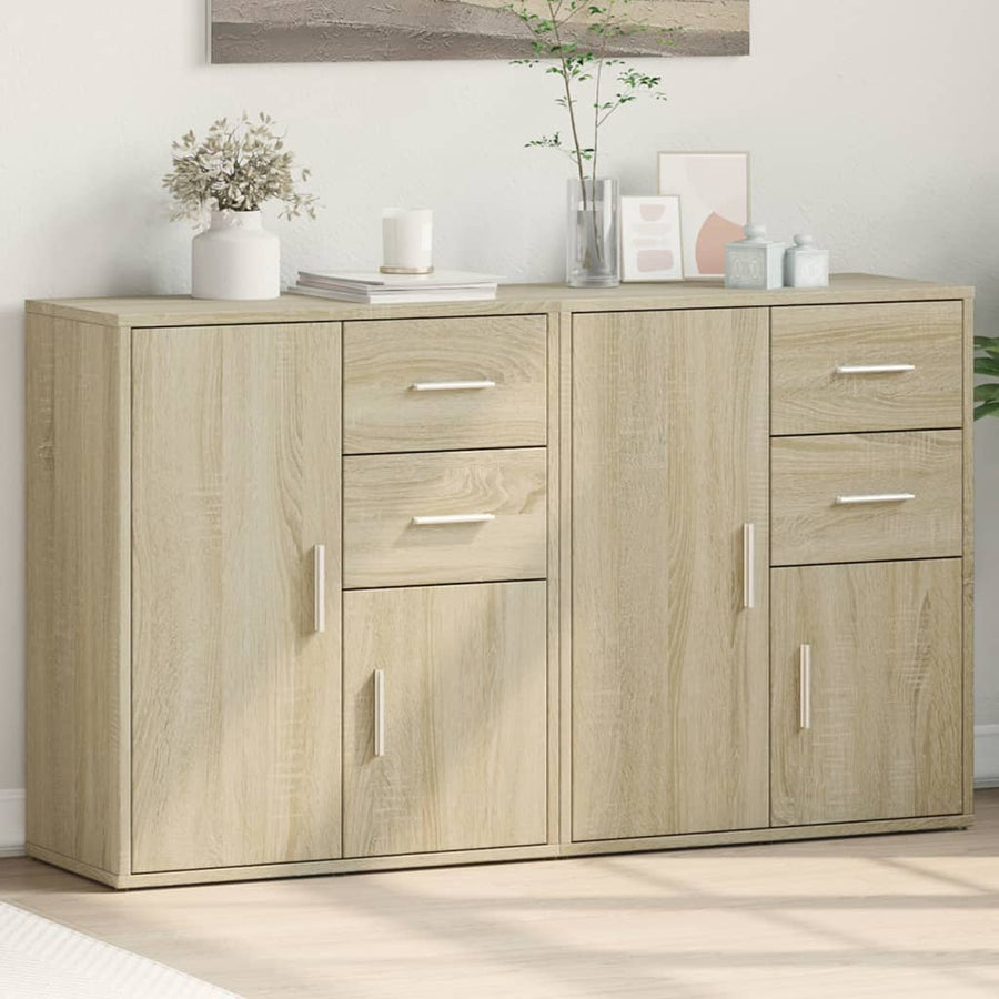 Dressoirs 2 St 60X31X70 Cm Bewerkt Hout Kleurig Sonoma eiken