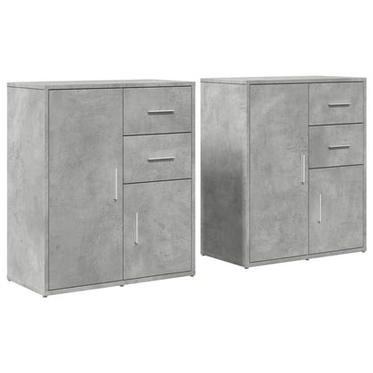 Dressoirs 2 St 60X31X70 Cm Bewerkt Hout Betongrijs