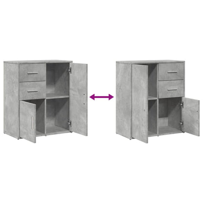 Dressoirs 2 St 60X31X70 Cm Bewerkt Hout Betongrijs
