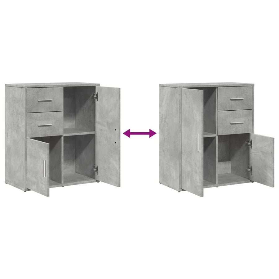 Dressoirs 2 St 60X31X70 Cm Bewerkt Hout Betongrijs