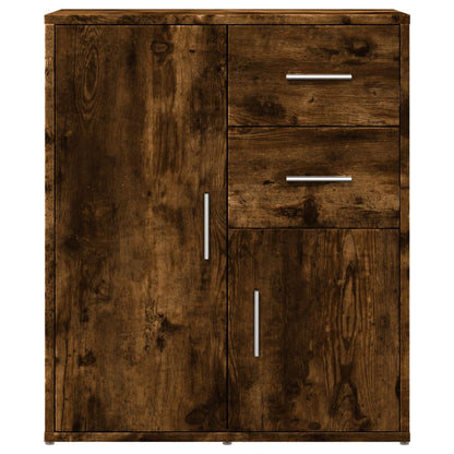 Dressoirs 2 st 60x31x70 cm bewerkt hout gerookt eikenkleurig