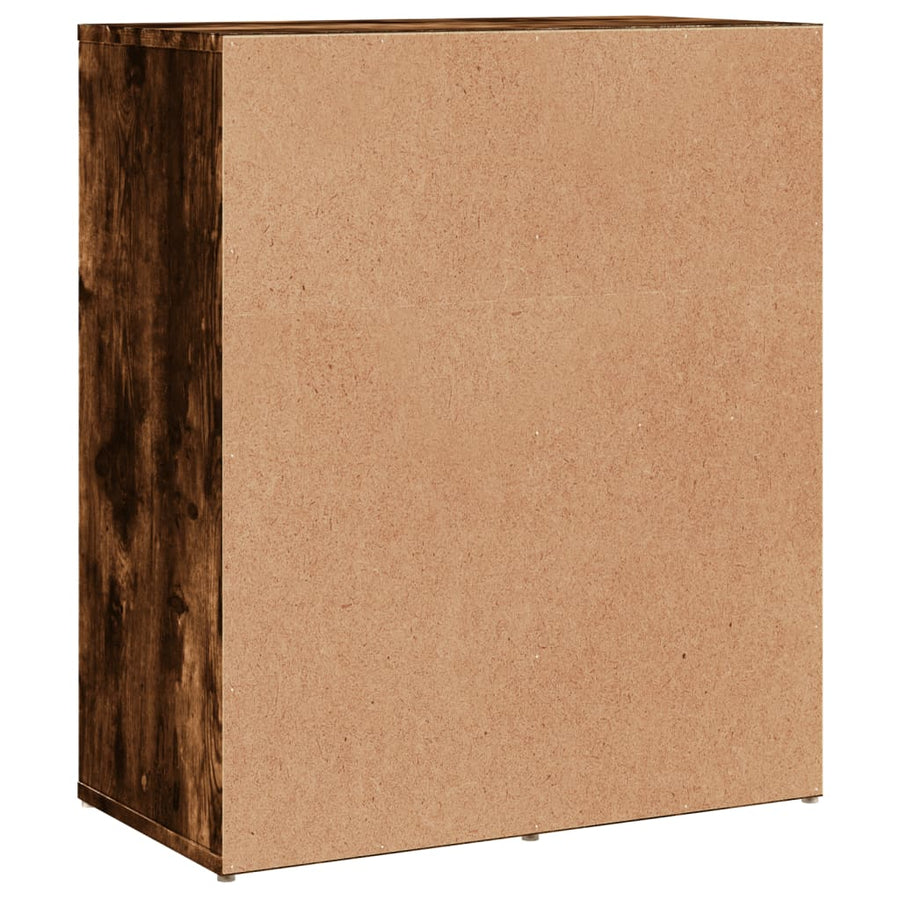 Dressoirs 2 st 60x31x70 cm bewerkt hout gerookt eikenkleurig
