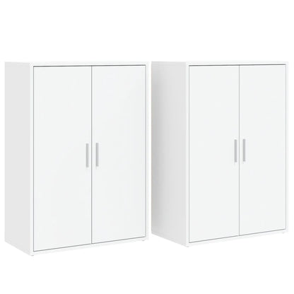 Dressoirs 2 st 60x31x84 cm bewerkt hout wit