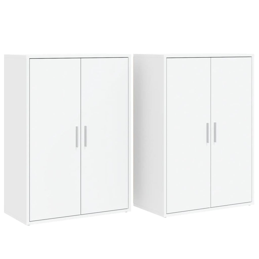 Dressoirs 2 st 60x31x84 cm bewerkt hout wit