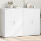 Dressoirs 2 st 60x31x84 cm bewerkt hout wit